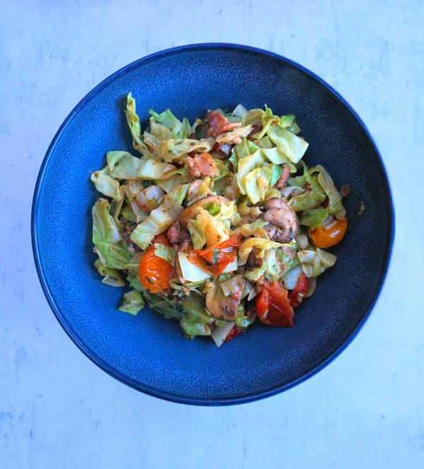 Cabbage With Bacon, Tomato And Mushroom Recipe Cuisine Fiend